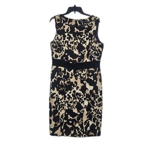 Sz 12 Cheetah/Leopard Print Sleeveless Lined Dress with Stretch Preston And York